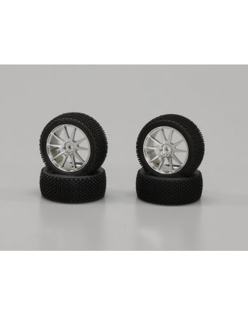 IHTH02SM Micro Bock Tire with White Wheel (Chrome IHTH02SM  - KYOSHO RC